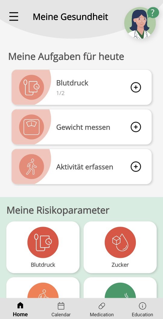 Startansicht der App